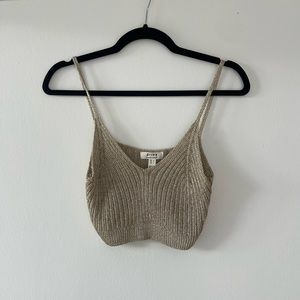 gold knit cropped tank
